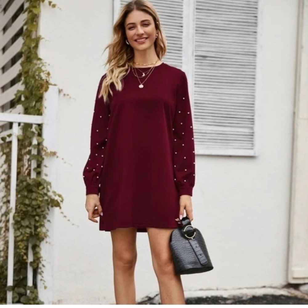 Shein pearl sleeve dress